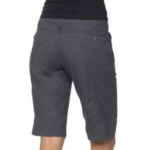 Prana Larissa Ripstop Bermuda Shorts Women 14 Gray Outdoor Hiking Organic Cotton